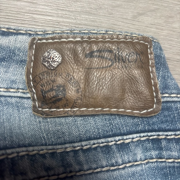 Silver Light Blue Distressed Skinny Jeans - Picture 8 of 9